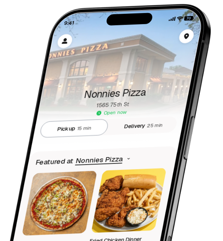 Nonnies Pizza app preview