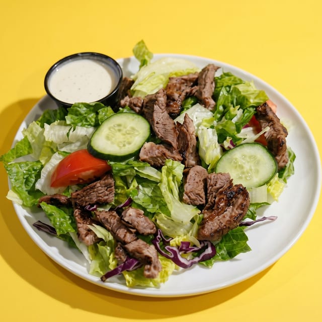 Rib Eye Steak Salad.